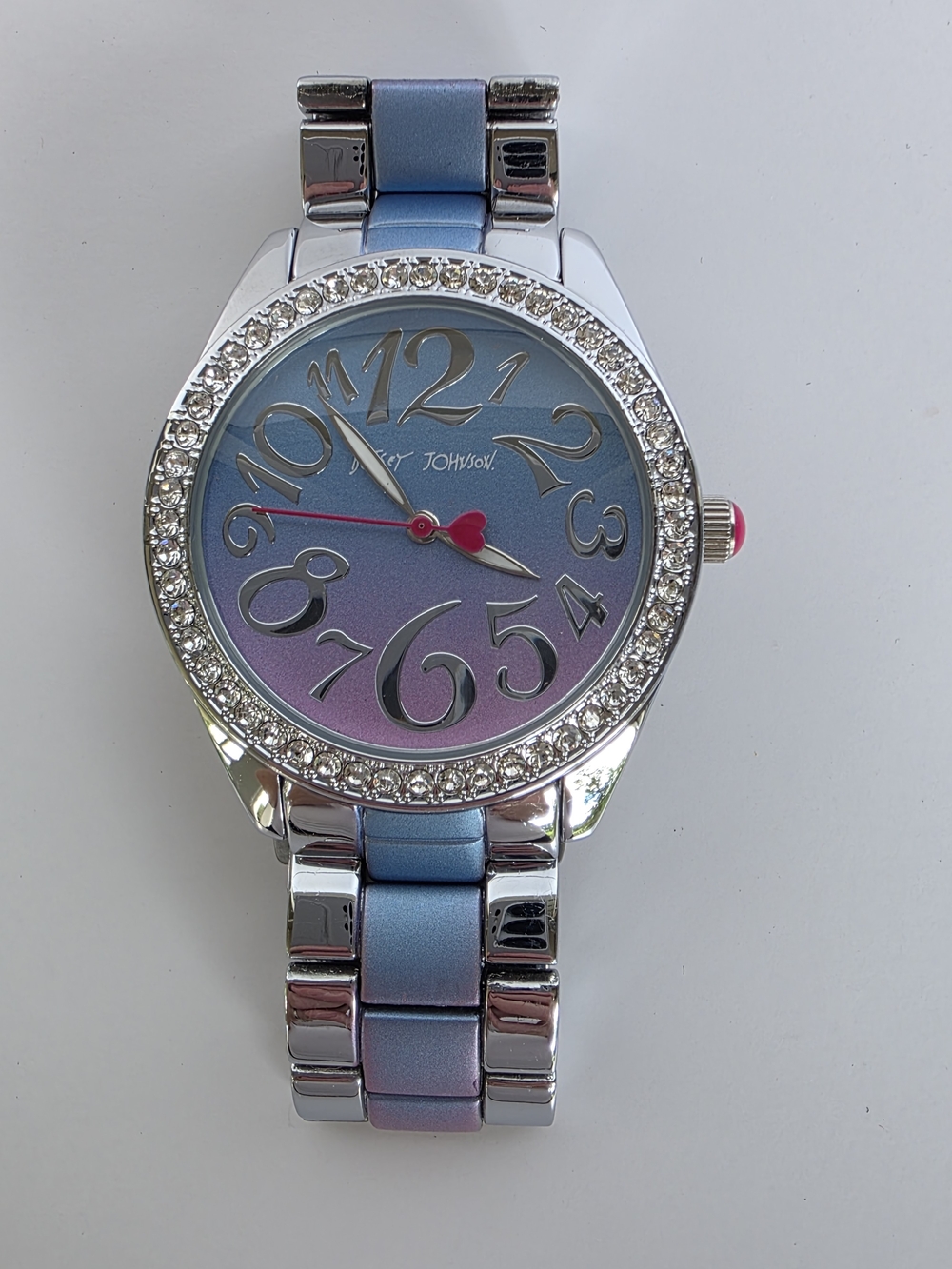 Betsey Johnson Blue-Purple Ombre Crystal Accent Women's Watch